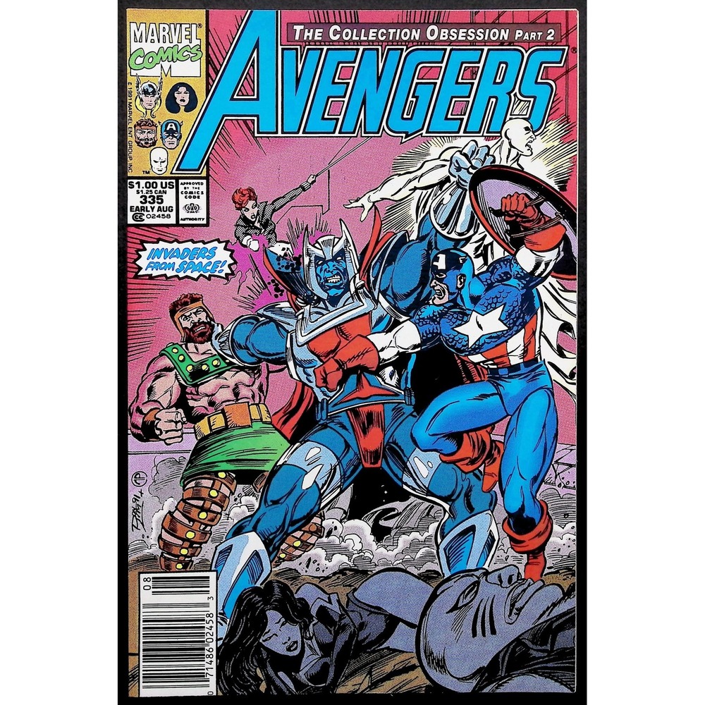 Marvel Comic Avengers #335 Newsstand Edition Copper Age 1991‎ VF+